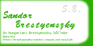 sandor brestyenszky business card